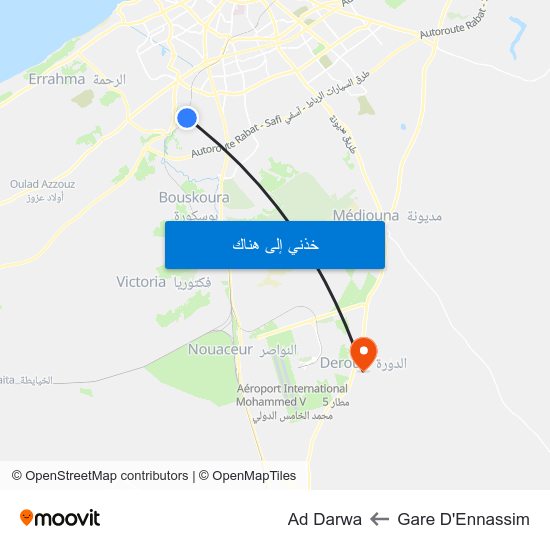 Gare D'Ennassim to Ad Darwa map