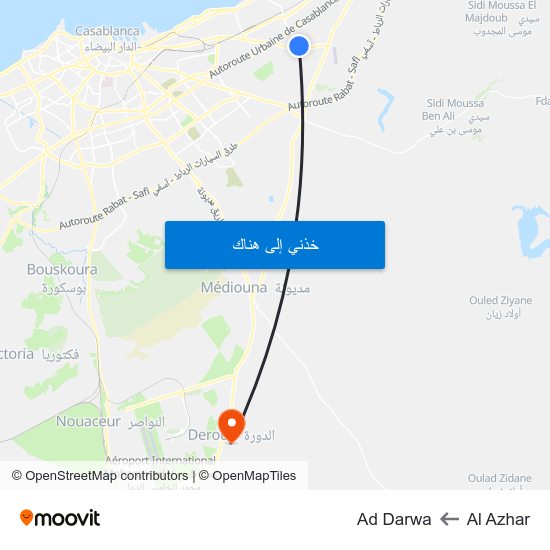 Al Azhar to Ad Darwa map