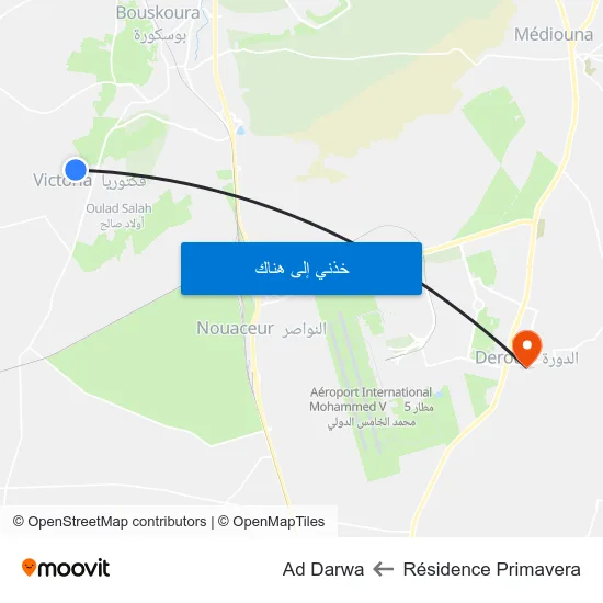 Résidence Primavera to Ad Darwa map