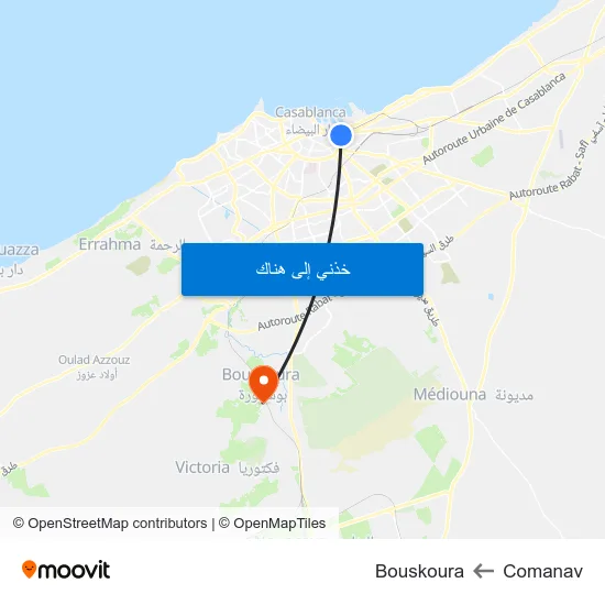 Comanav to Bouskoura map