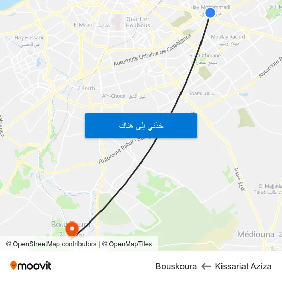 Kissariat Aziza to Bouskoura map