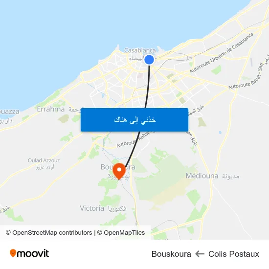 Colis Postaux to Bouskoura map