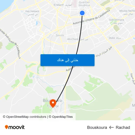 Rachad to Bouskoura map