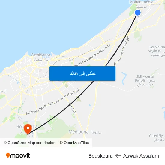 Aswak Assalam to Bouskoura map