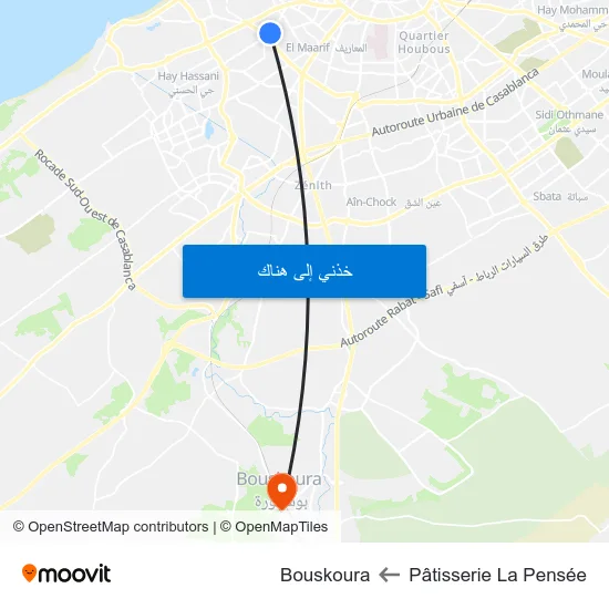 Pâtisserie La Pensée to Bouskoura map