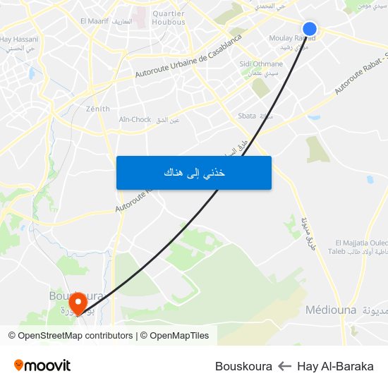 Hay Al-Baraka to Bouskoura map