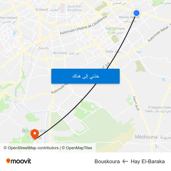 Hay El-Baraka to Bouskoura map