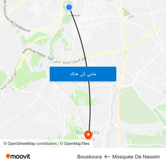 Mosquée De Nassim to Bouskoura map