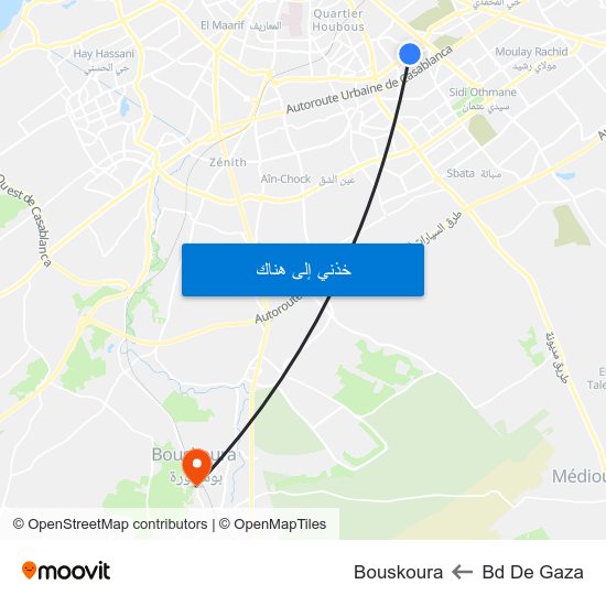 Bd De Gaza to Bouskoura map