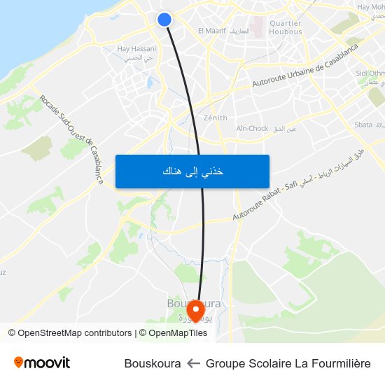 Groupe Scolaire La Fourmilière to Bouskoura map