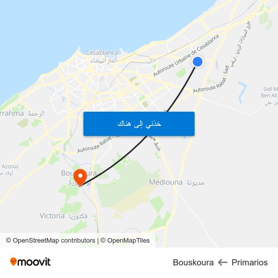 Primarios to Bouskoura map