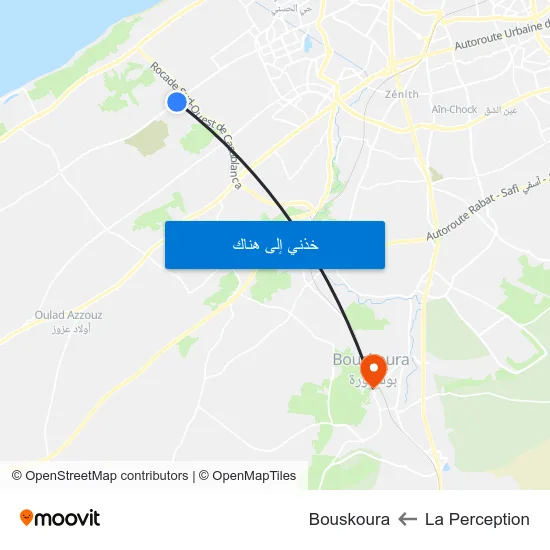 La Perception to Bouskoura map