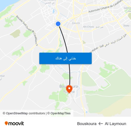 Al Laymoun to Bouskoura map