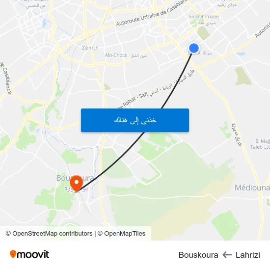 Lahrizi to Bouskoura map