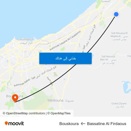 Bassatine Al Firdaous to Bouskoura map