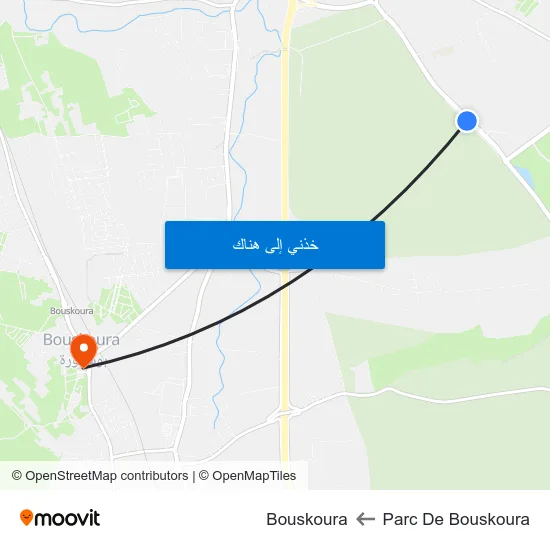 Parc De Bouskoura to Bouskoura map