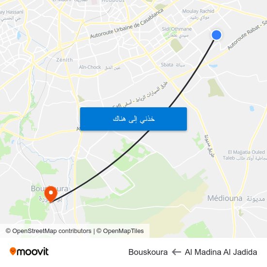 Al Madina Al Jadida to Bouskoura map