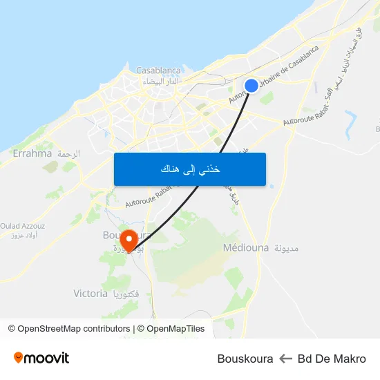 Bd De Makro to Bouskoura map