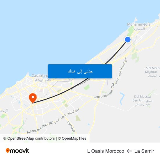 La Samir to L Oasis Morocco map