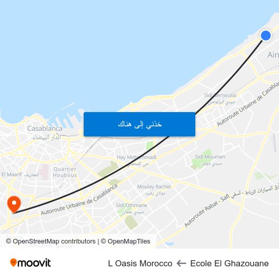 Ecole El Ghazouane to L Oasis Morocco map