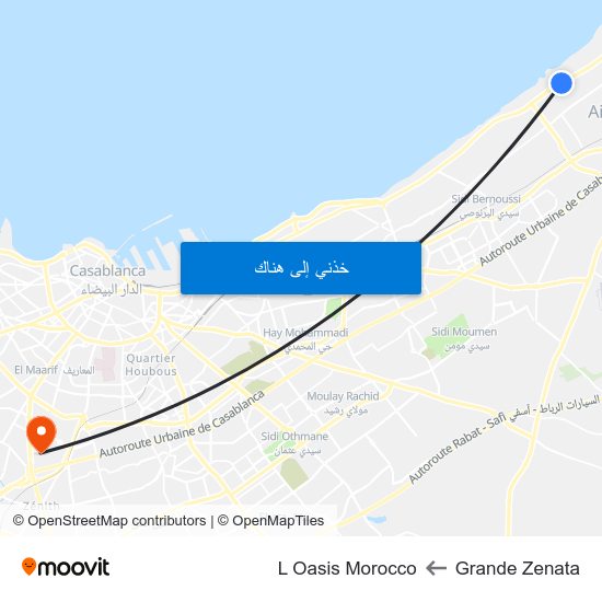 Grande Zenata to L Oasis Morocco map