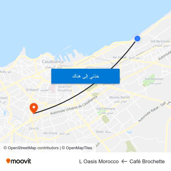 Café Brochette to L Oasis Morocco map