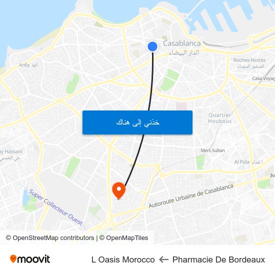 Pharmacie De Bordeaux to L Oasis Morocco map