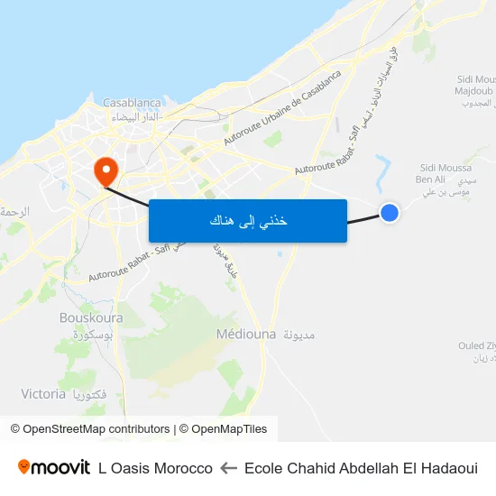 Ecole Chahid Abdellah El Hadaoui to L Oasis Morocco map