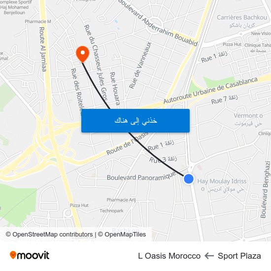 Sport Plaza to L Oasis Morocco map