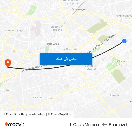 Bournazel to L Oasis Morocco map