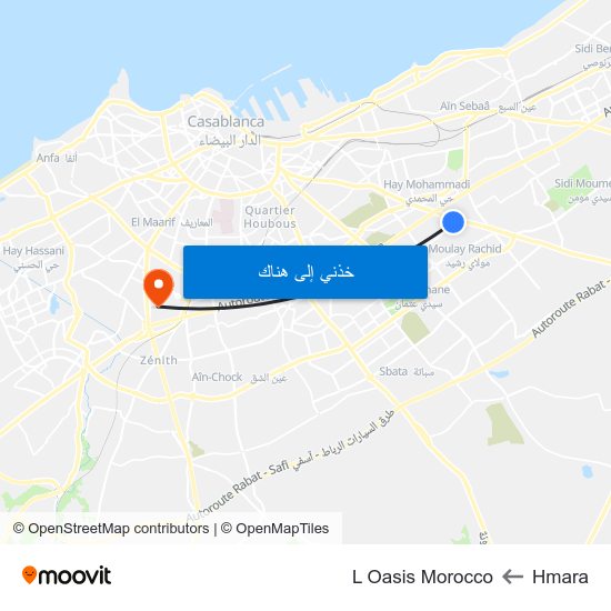 Hmara to L Oasis Morocco map