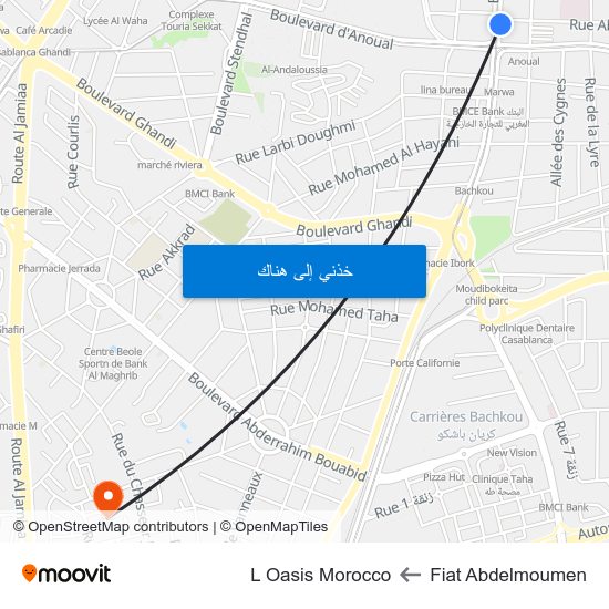 Fiat Abdelmoumen to L Oasis Morocco map