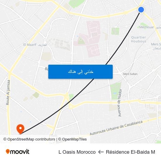 Résidence El-Baida M to L Oasis Morocco map