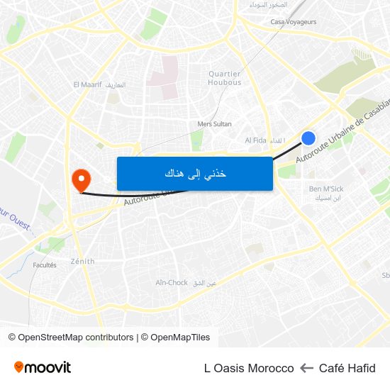Café Hafid to L Oasis Morocco map