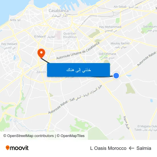 Salmia to L Oasis Morocco map