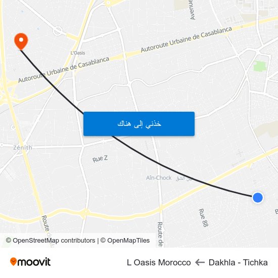 Dakhla - Tichka to L Oasis Morocco map
