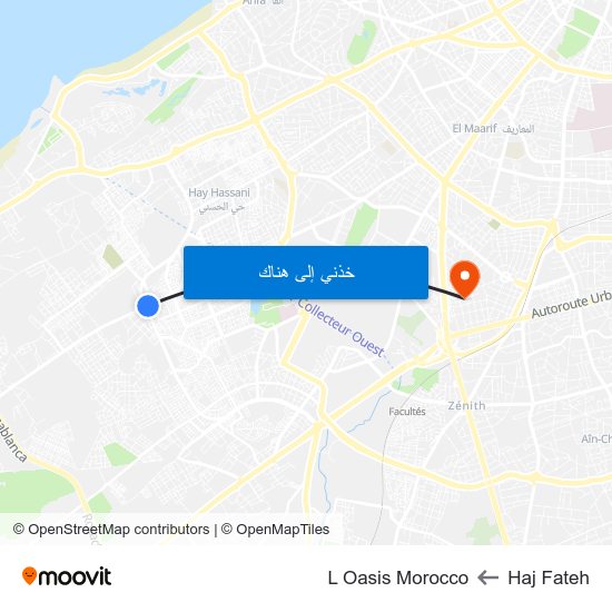 Haj Fateh to L Oasis Morocco map