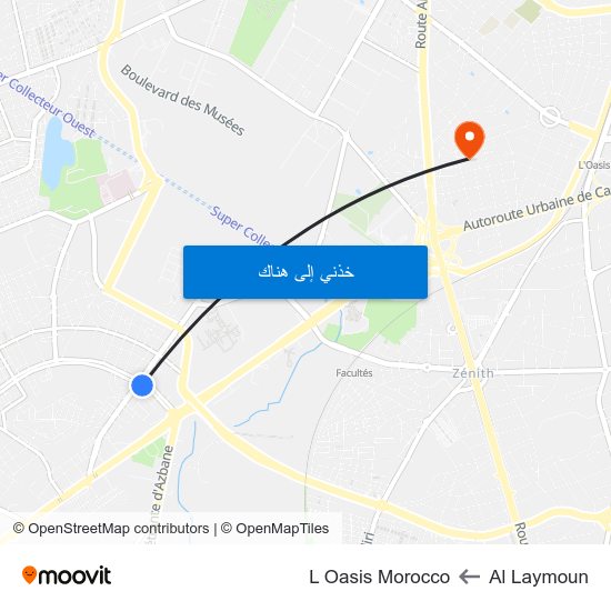 Al Laymoun to L Oasis Morocco map