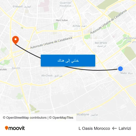 Lahrizi to L Oasis Morocco map