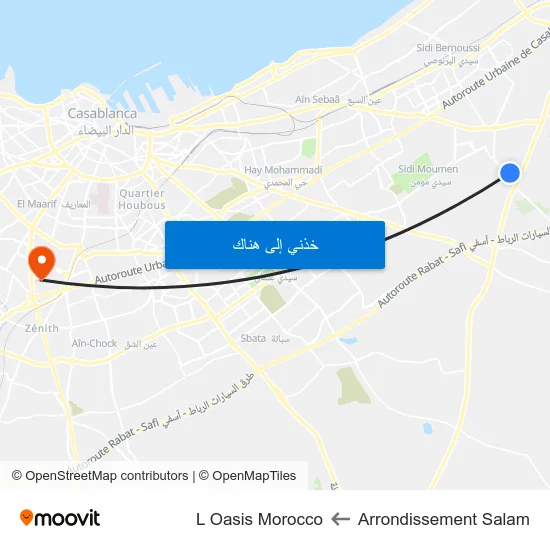 Arrondissement Salam to L Oasis Morocco map