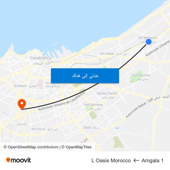 Amgala 1 to L Oasis Morocco map
