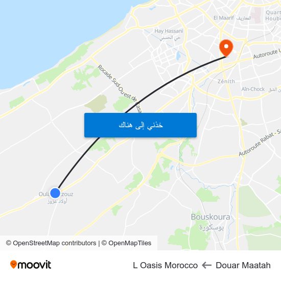 Douar Maatah to L Oasis Morocco map