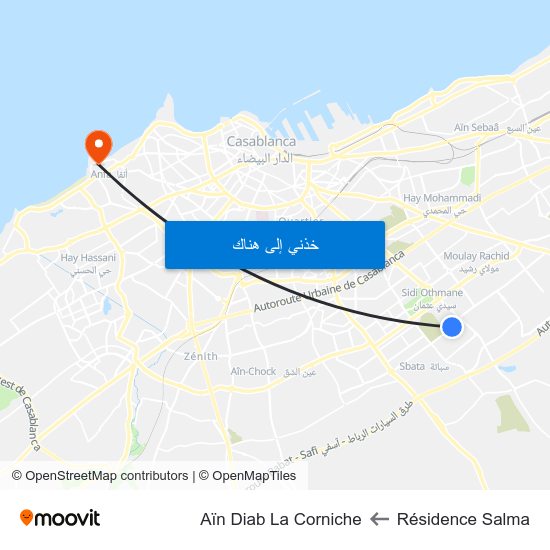 Résidence Salma to Aïn Diab La Corniche map