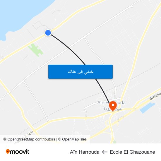 Ecole El Ghazouane to Aïn Harrouda map