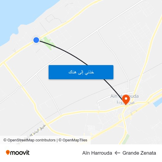 Grande Zenata to Aïn Harrouda map