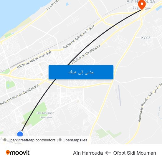 Ofppt Sidi Moumen to Aïn Harrouda map