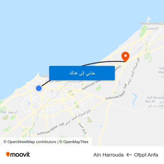Ofppt Anfa to Aïn Harrouda map