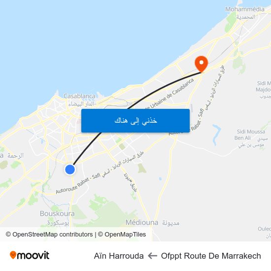 Ofppt Route De Marrakech to Aïn Harrouda map