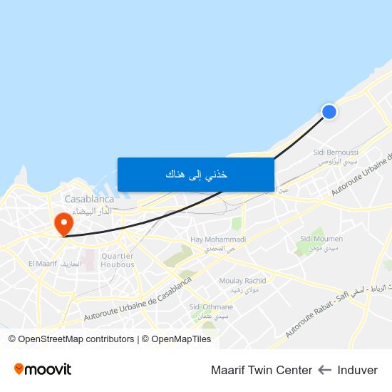 Induver to Maarif Twin Center map