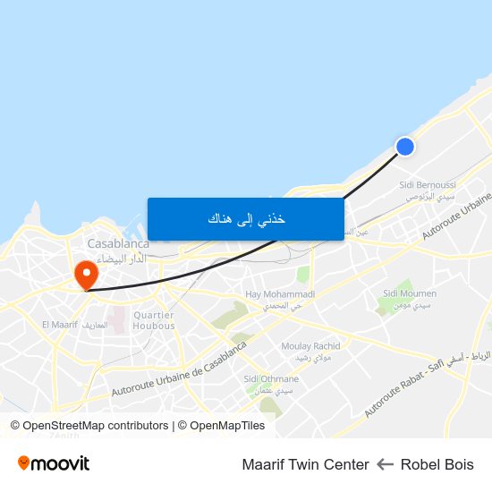 Robel Bois to Maarif Twin Center map